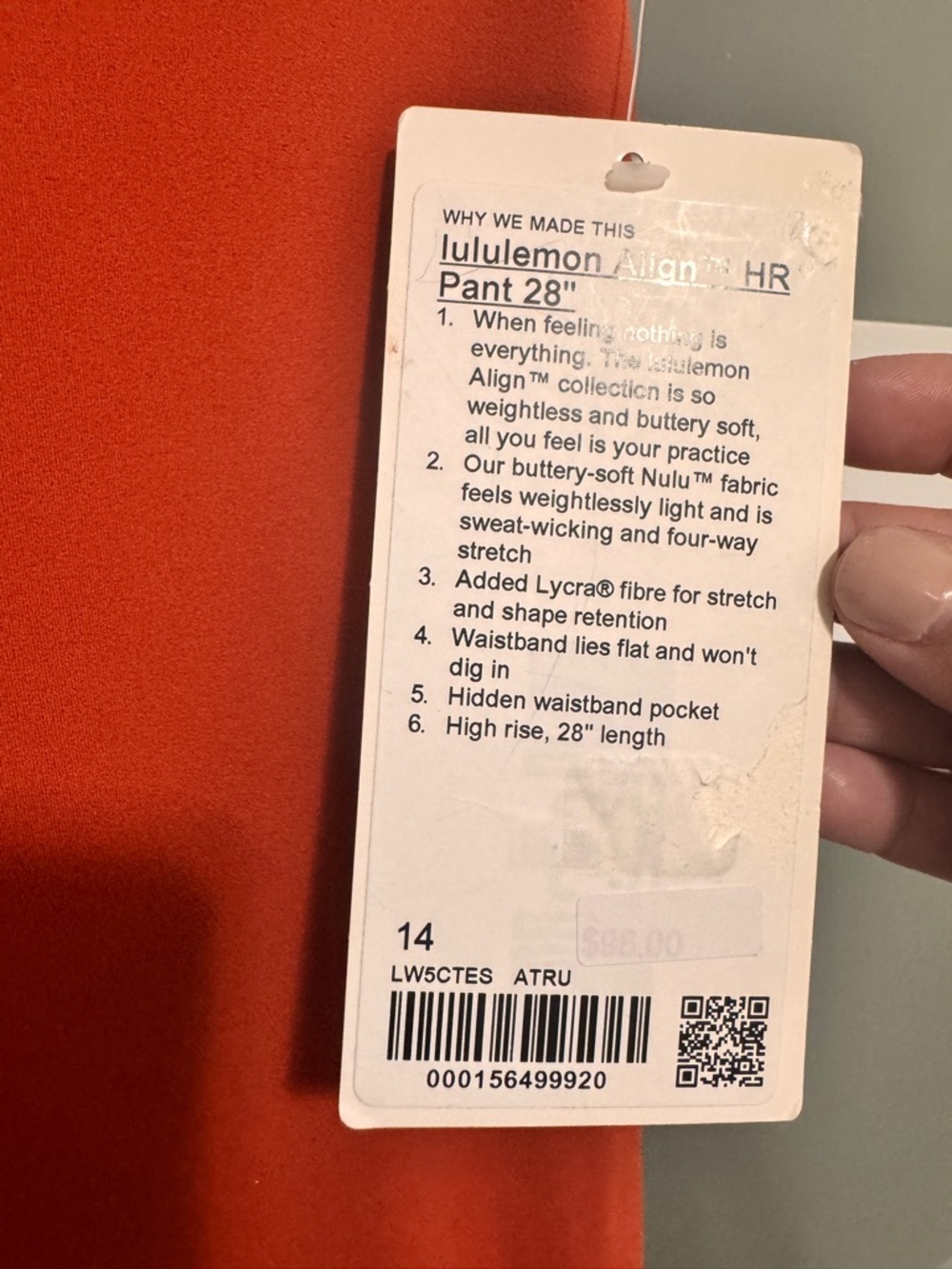 Lululemon Align High-Rise Leggings Pant 28" Orange - Picture 10 of 10